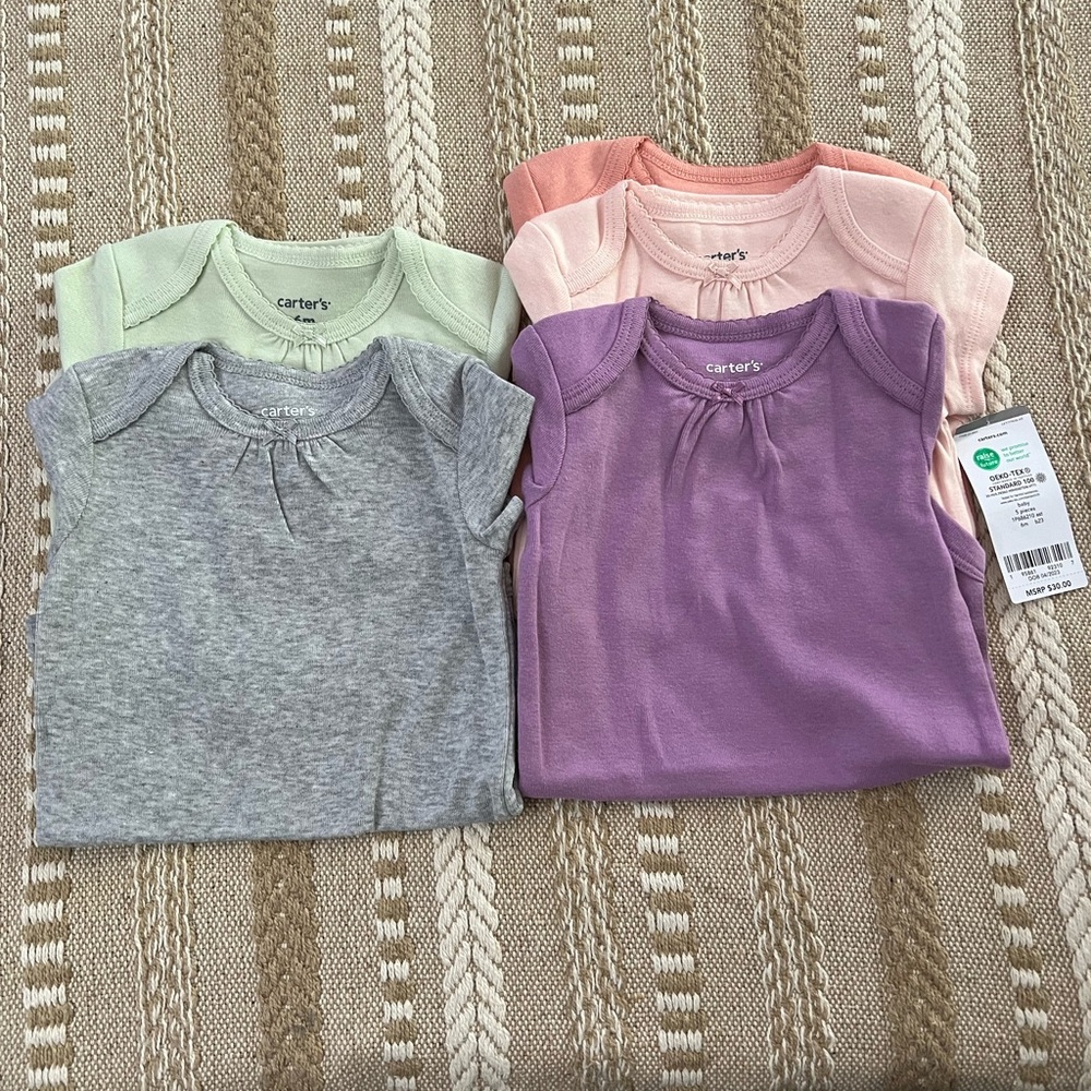 Carter's Gray and Pink Short Sleeve Tees